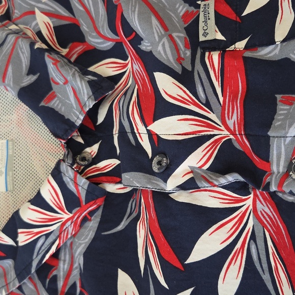 Columbia PFG Men's Big & Tall Trollers Tropical Short Sleeve Shirt Size 4X - Picture 7 of 9